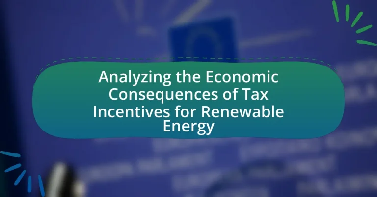 Analyzing the Economic Consequences of Tax Incentives for Renewable Energy