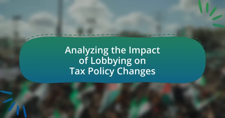 Analyzing the Impact of Lobbying on Tax Policy Changes