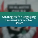 Strategies for Engaging Lawmakers on Tax Issues