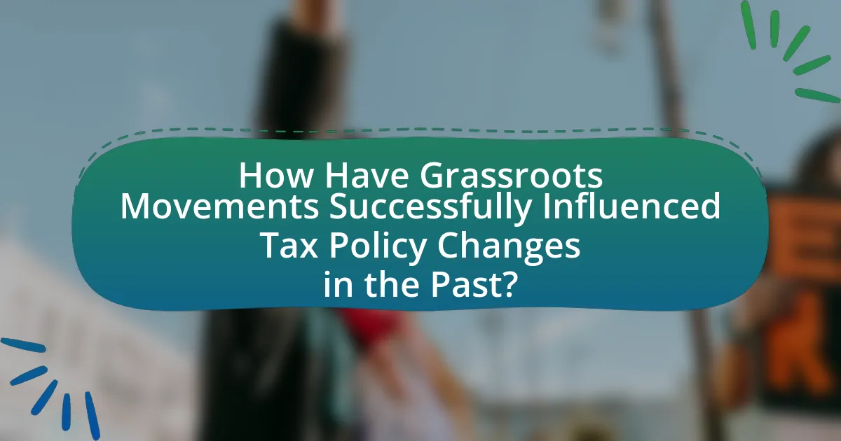 How Have Grassroots Movements Successfully Influenced Tax Policy Changes in the Past?