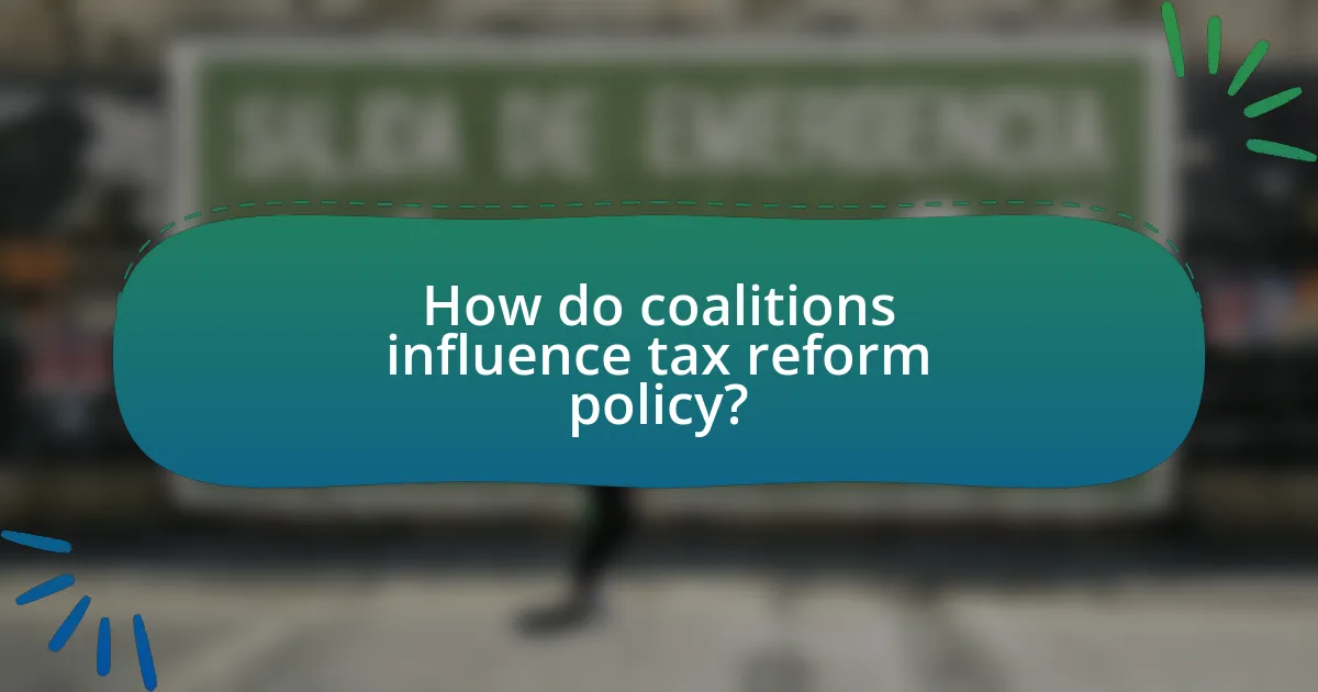 How do coalitions influence tax reform policy?