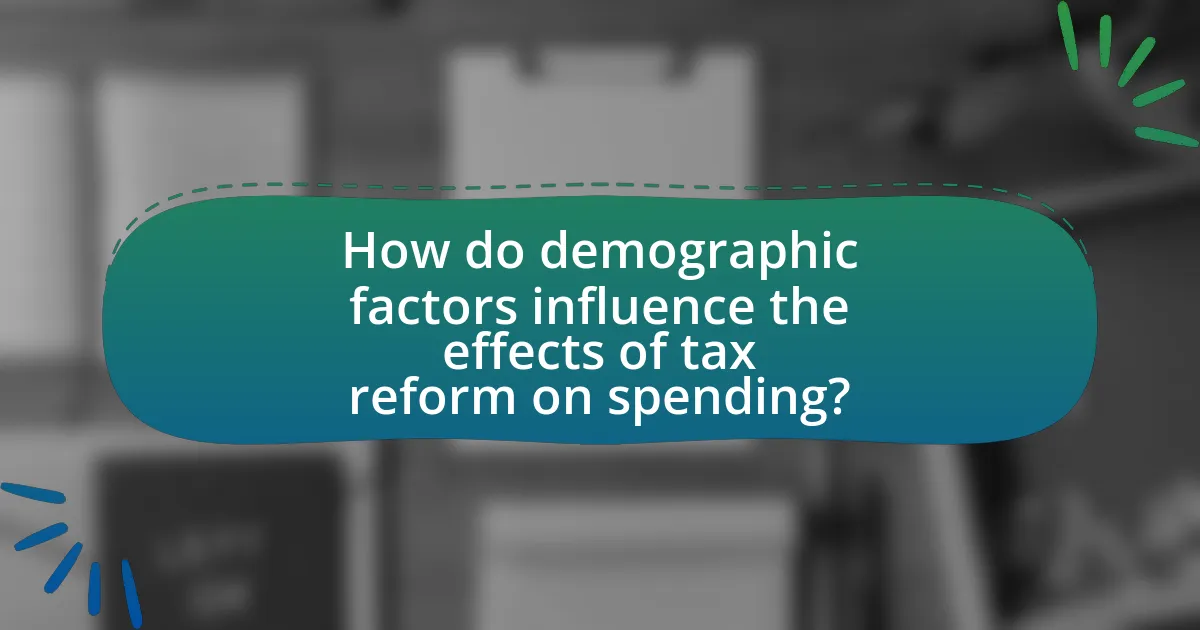 How do demographic factors influence the effects of tax reform on spending?