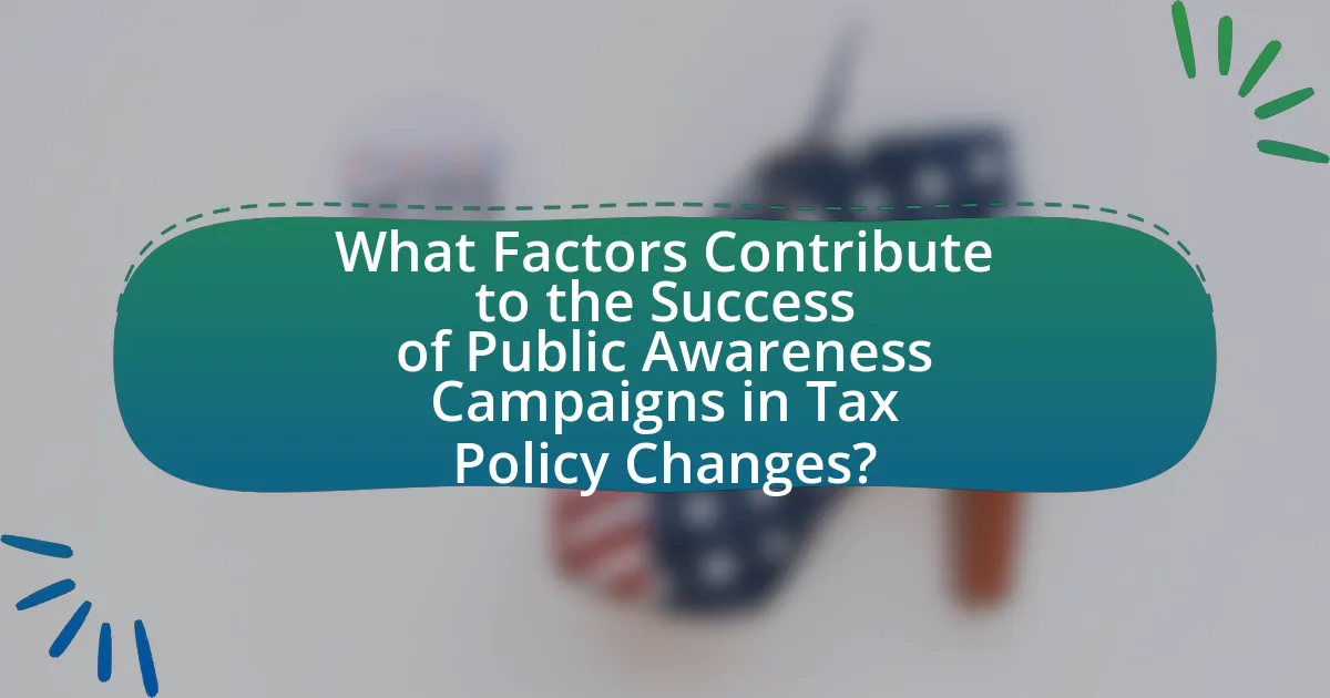 What Factors Contribute to the Success of Public Awareness Campaigns in Tax Policy Changes?