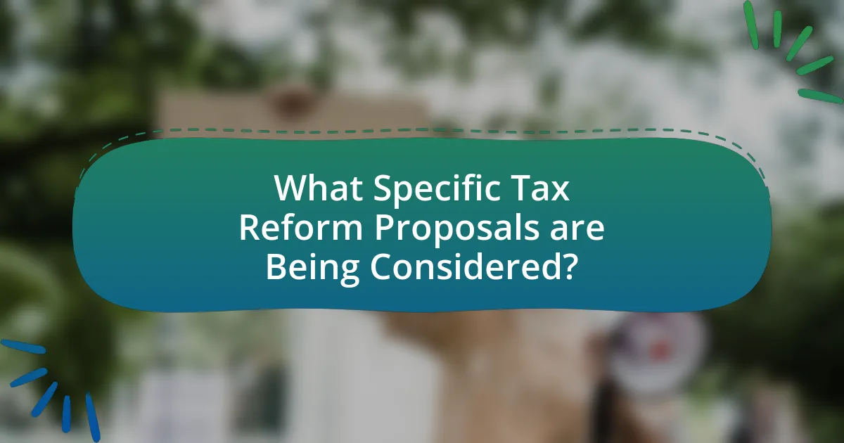 What Specific Tax Reform Proposals are Being Considered?