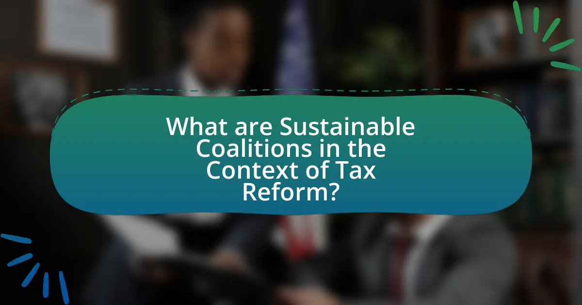 What are Sustainable Coalitions in the Context of Tax Reform?