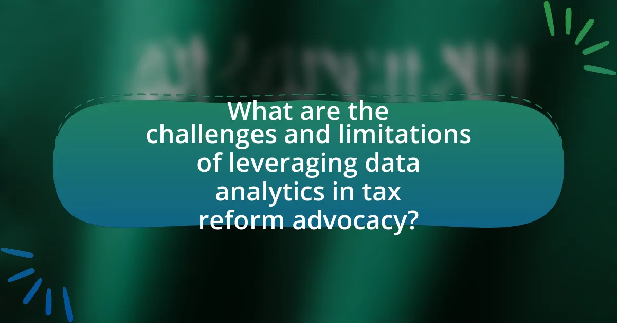 What are the challenges and limitations of leveraging data analytics in tax reform advocacy?