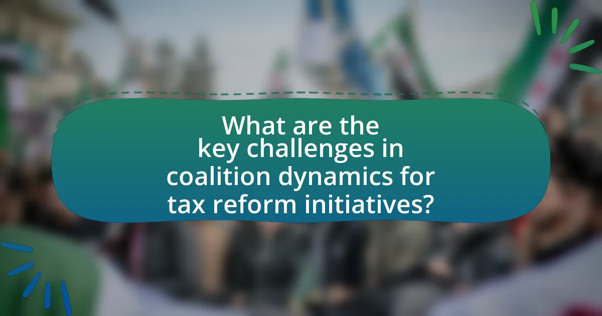 What are the key challenges in coalition dynamics for tax reform initiatives?