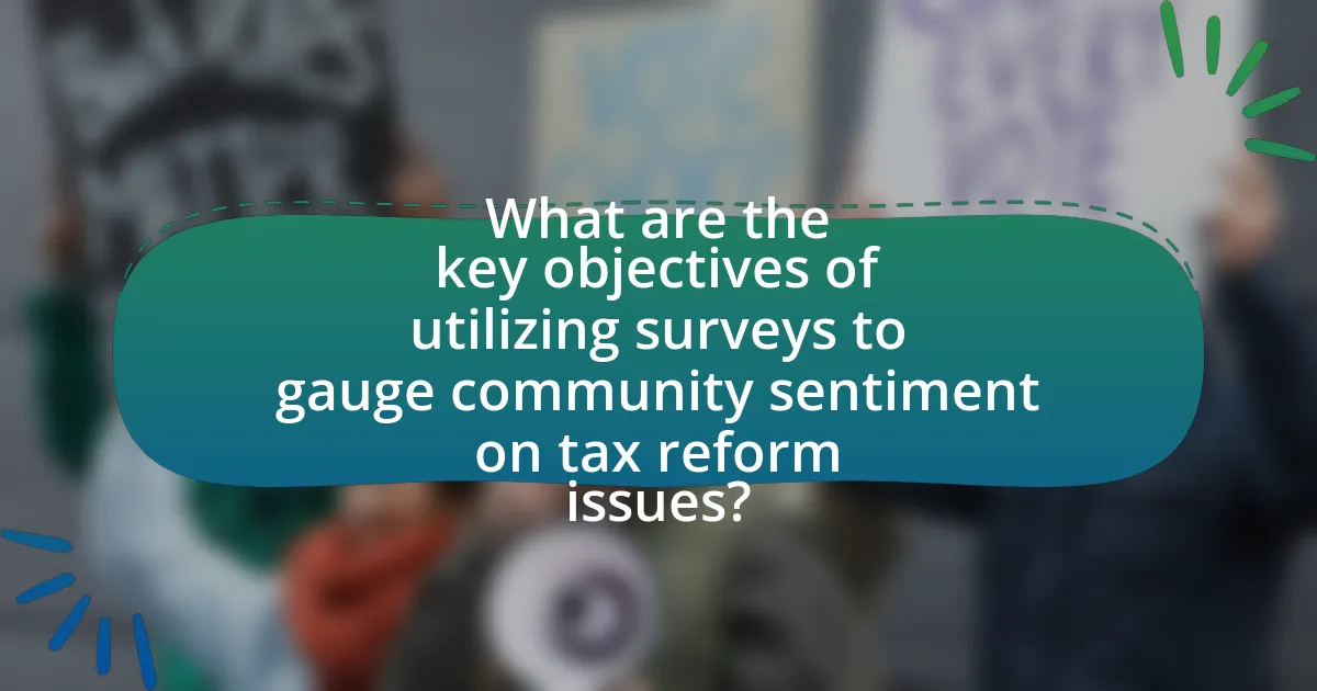 What are the key objectives of utilizing surveys to gauge community sentiment on tax reform issues?