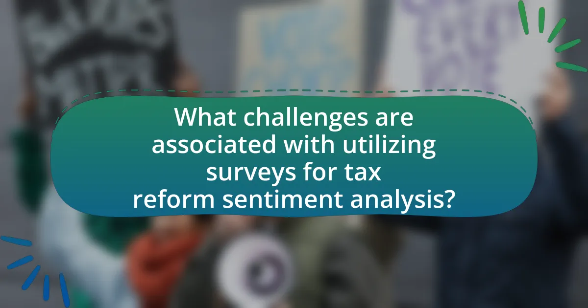 What challenges are associated with utilizing surveys for tax reform sentiment analysis?