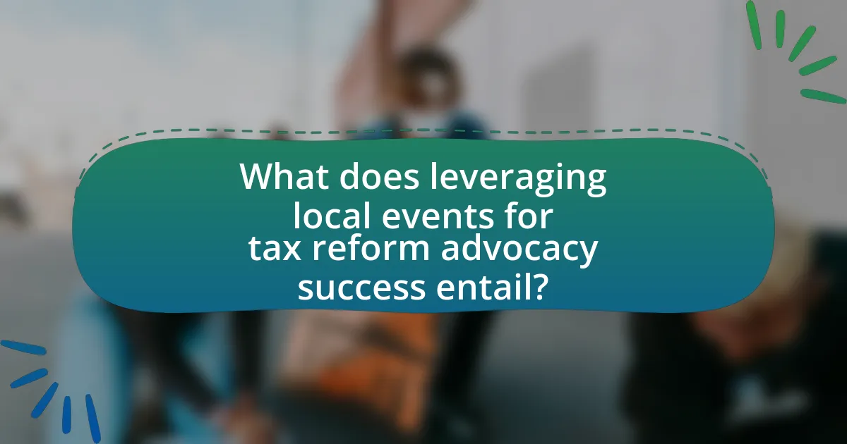 What does leveraging local events for tax reform advocacy success entail?