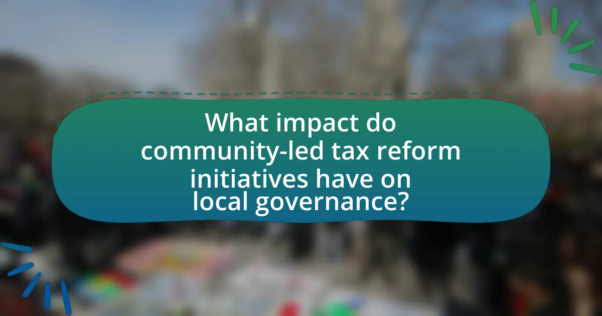 What impact do community-led tax reform initiatives have on local governance?
