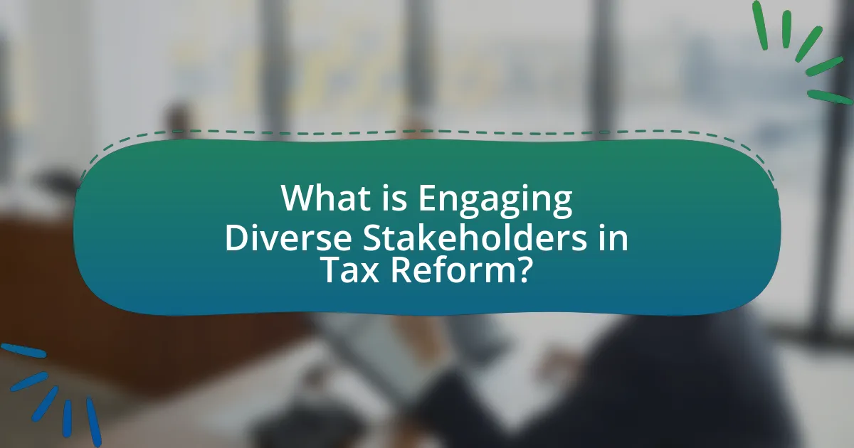 What is Engaging Diverse Stakeholders in Tax Reform?