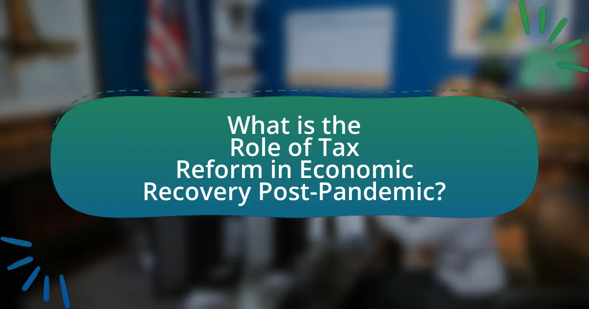 What is the Role of Tax Reform in Economic Recovery Post-Pandemic?